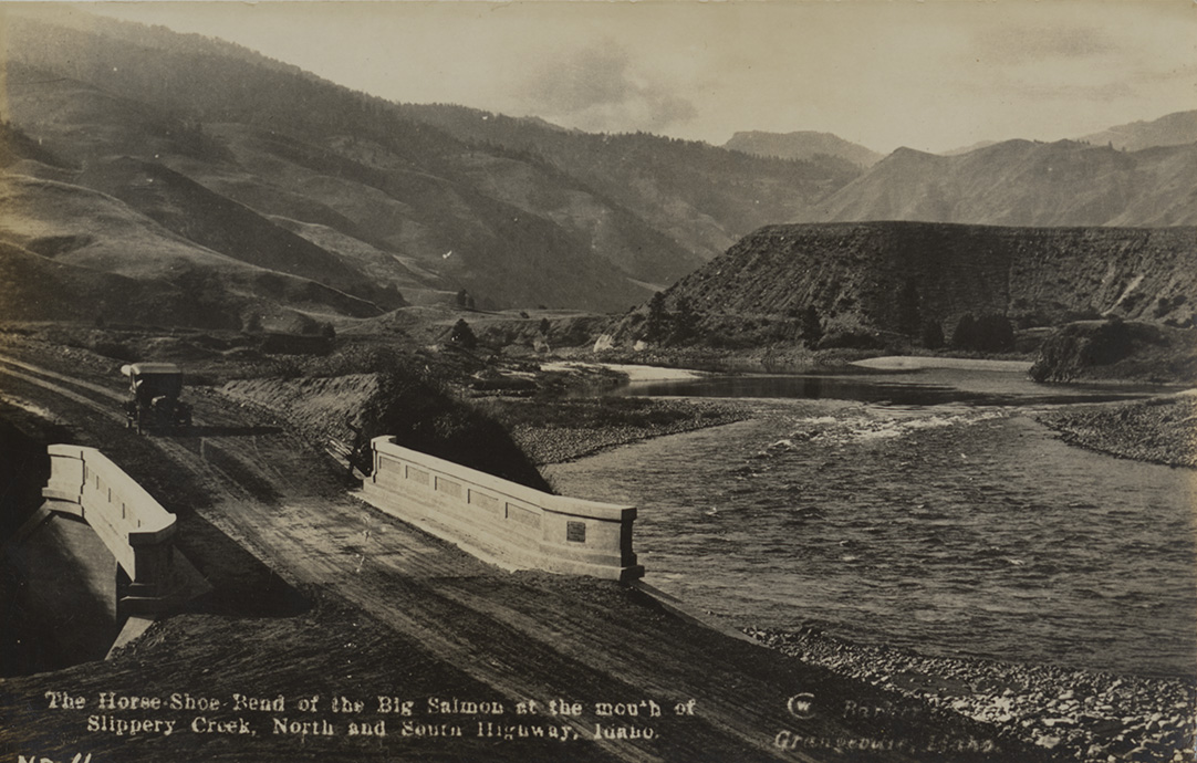 Horse-shoe bend of the Big Salmon at the mouth of Slippery Creek