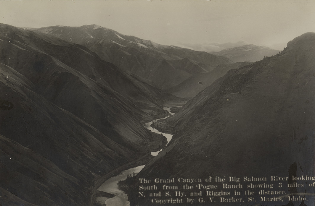 Grand Canyon of the Big Salmon river looking North from the Pogue Ranch